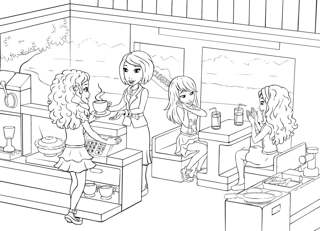 Lego Friends Restaurant Coloring Page