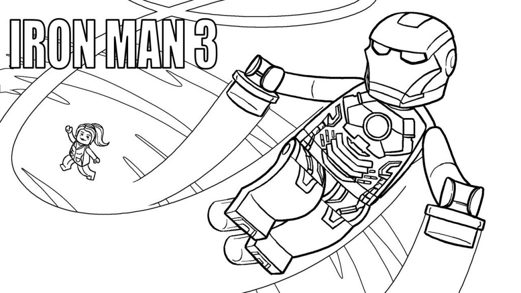 Lego Iron Man Superhero Coloring Page