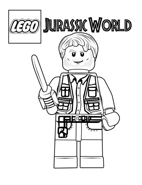 Lego Jurassic World Coloring Pages