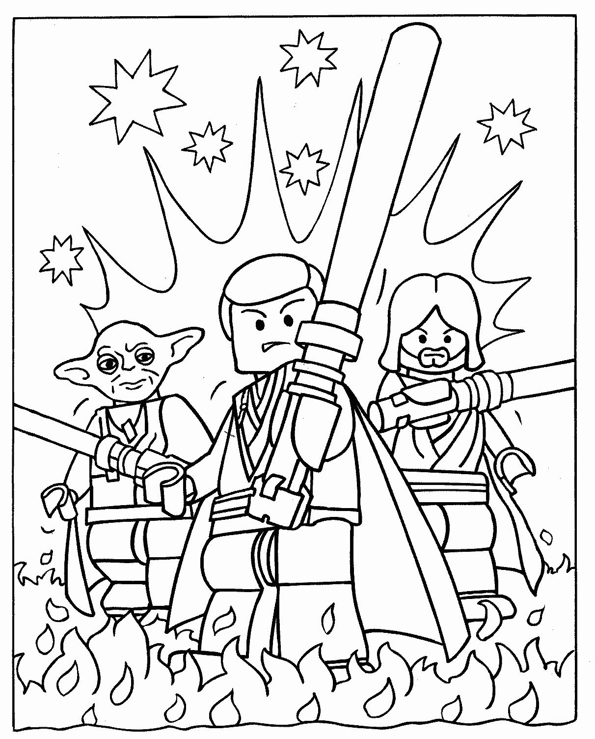 Lego Lightsaber Coloring Page