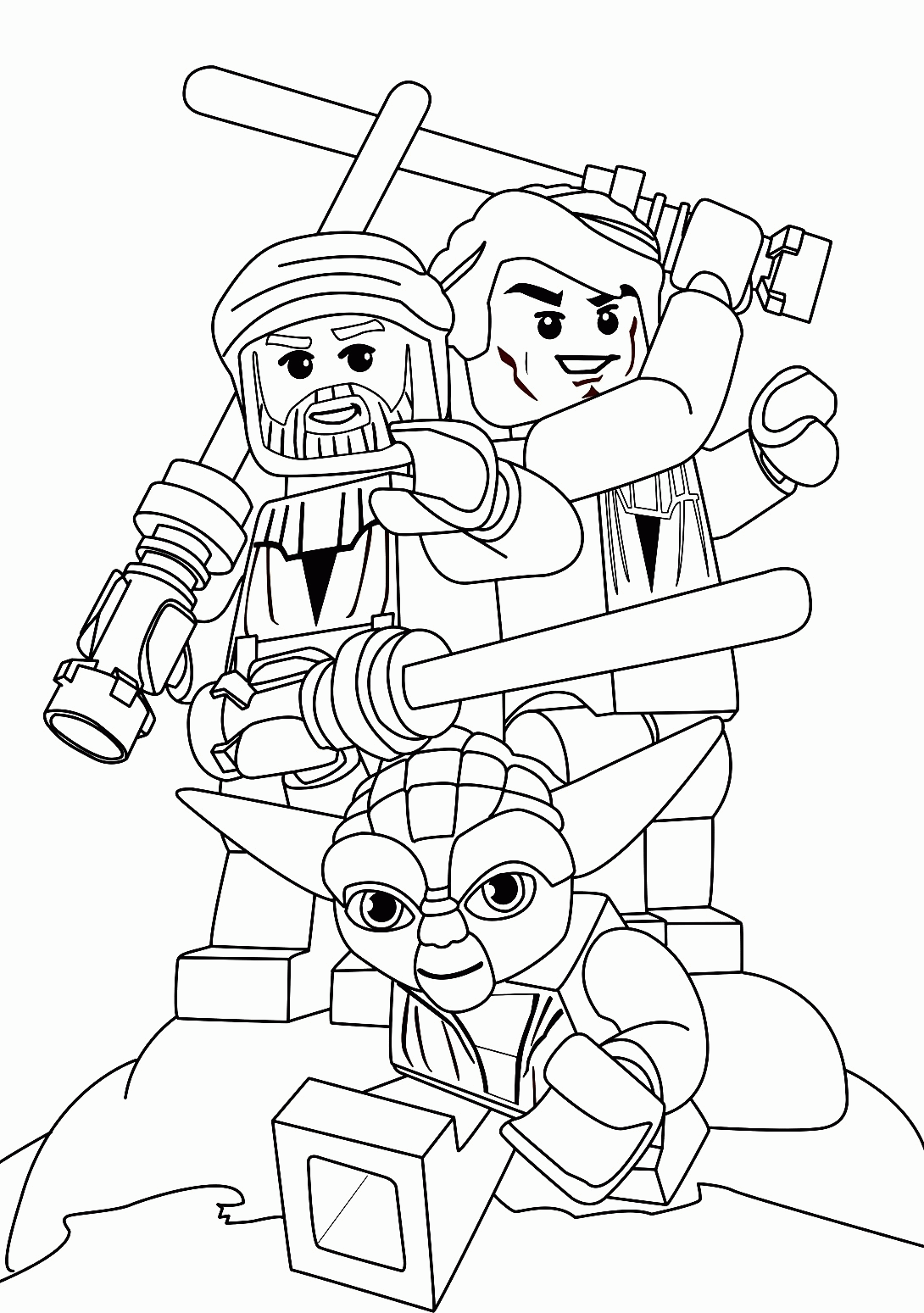 Lego Lightsabers Coloring Pages