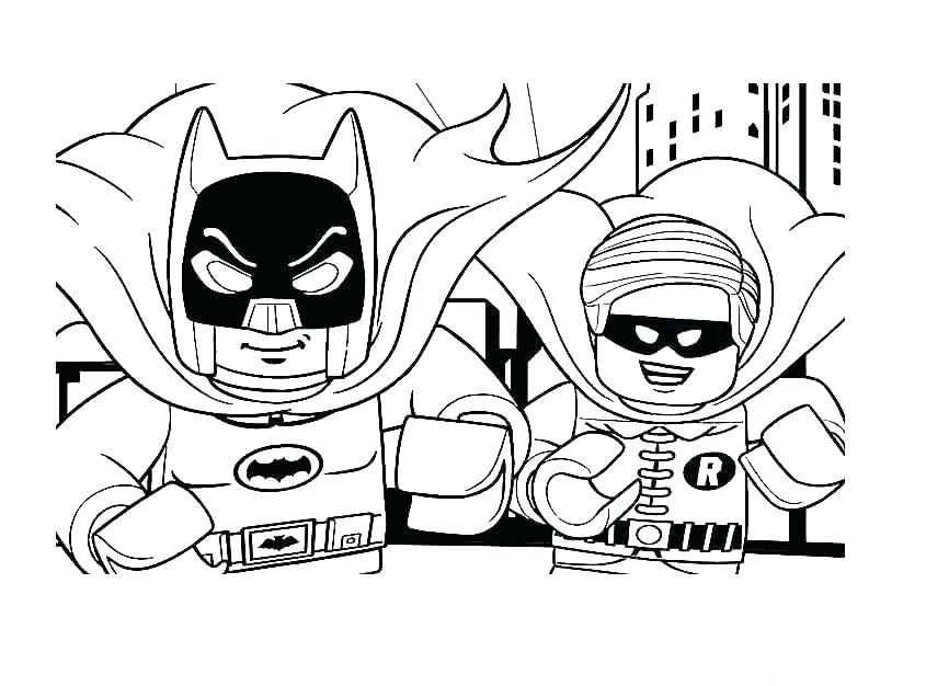 Lego Superhero Coloring Pages - Batman and Robin