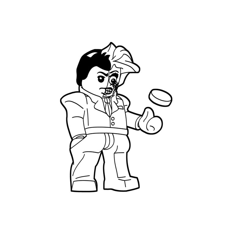 Lego Two Face Coloring Page