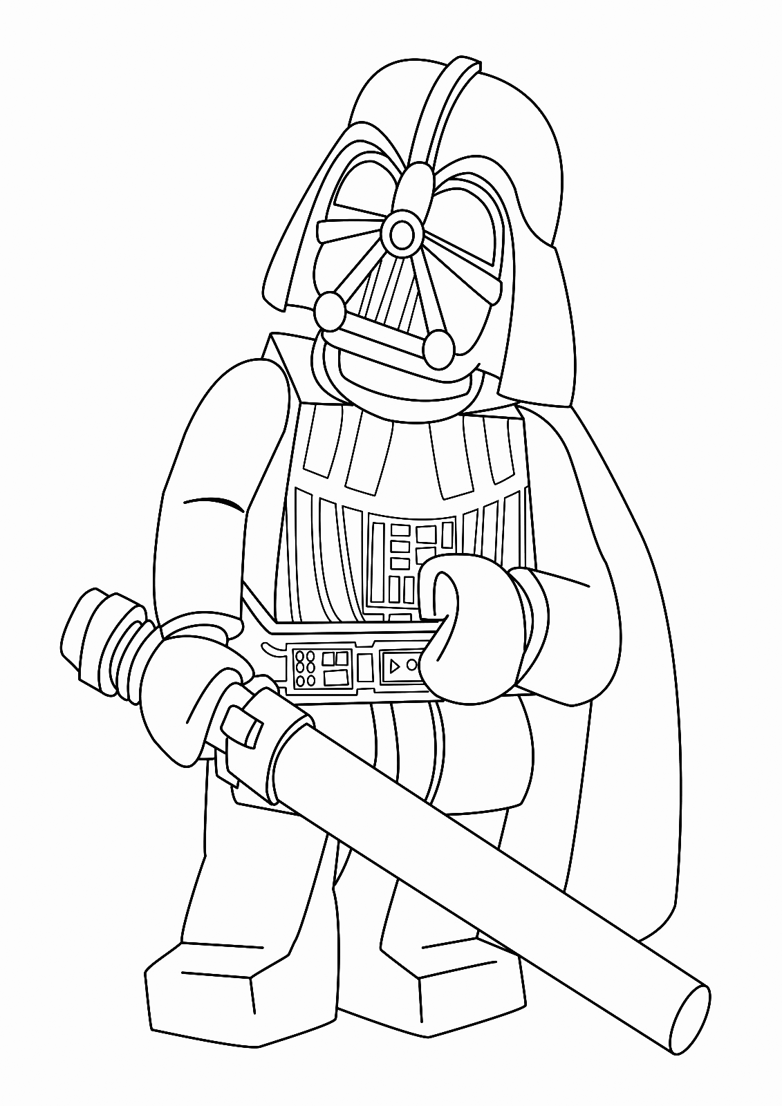 Lego Vader Lightsaber Coloring Page