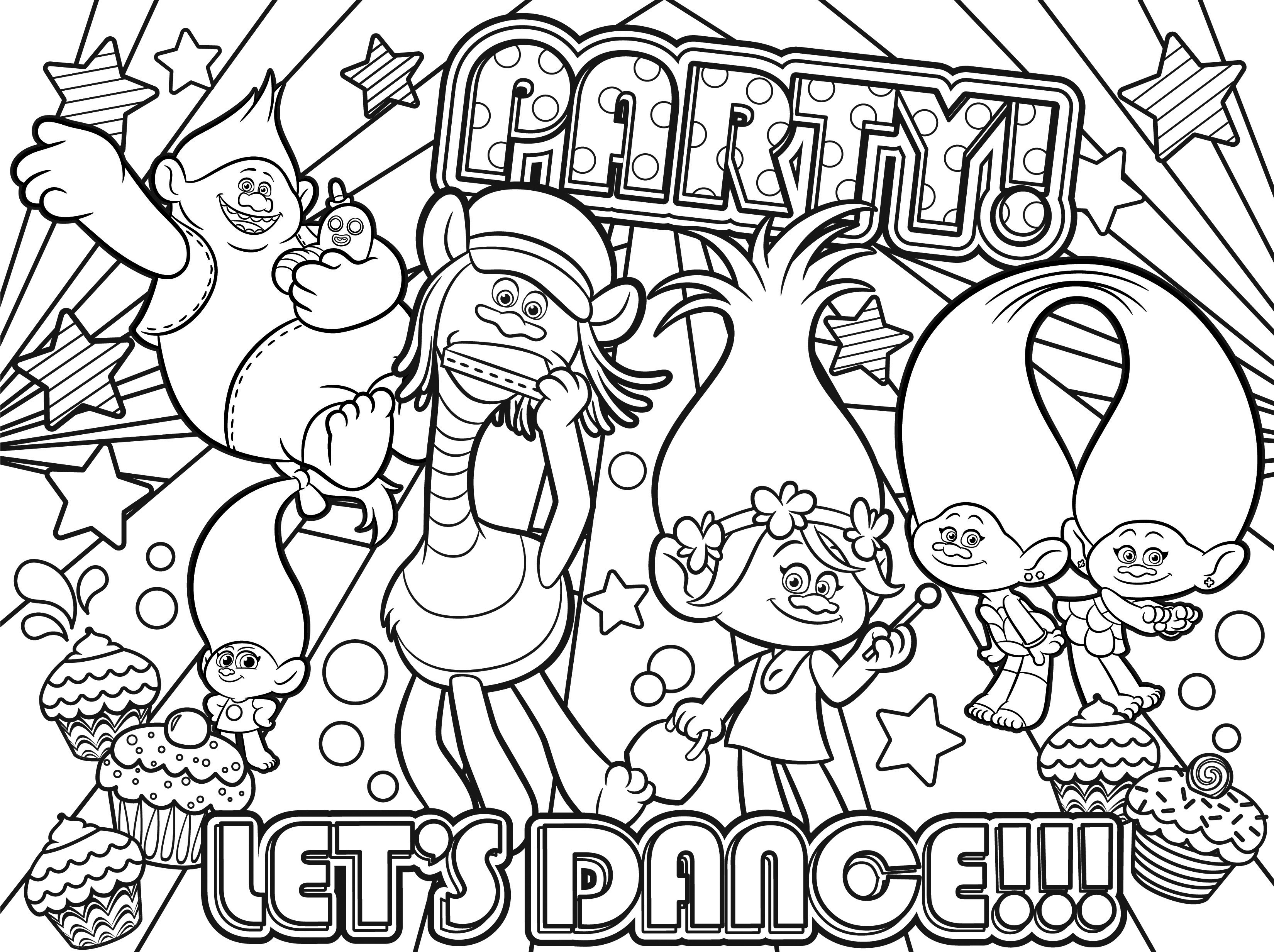 Lets Dance Poppy Coloring Pages
