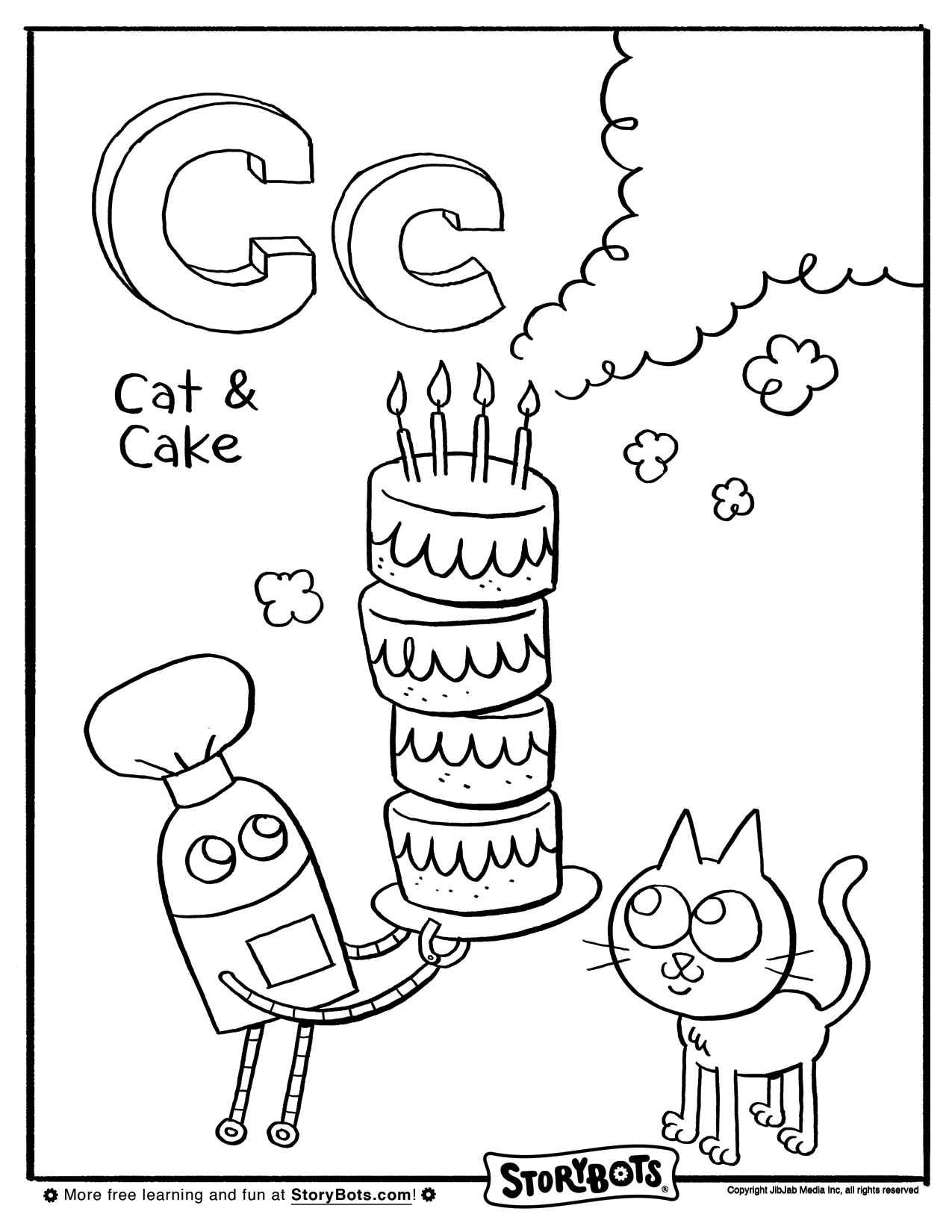 Letter C Storybots Coloring Pages