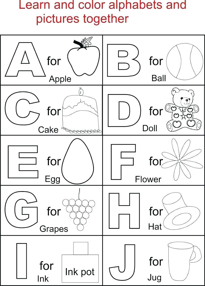 Letters and Pictures - Alphabet Worksheets
