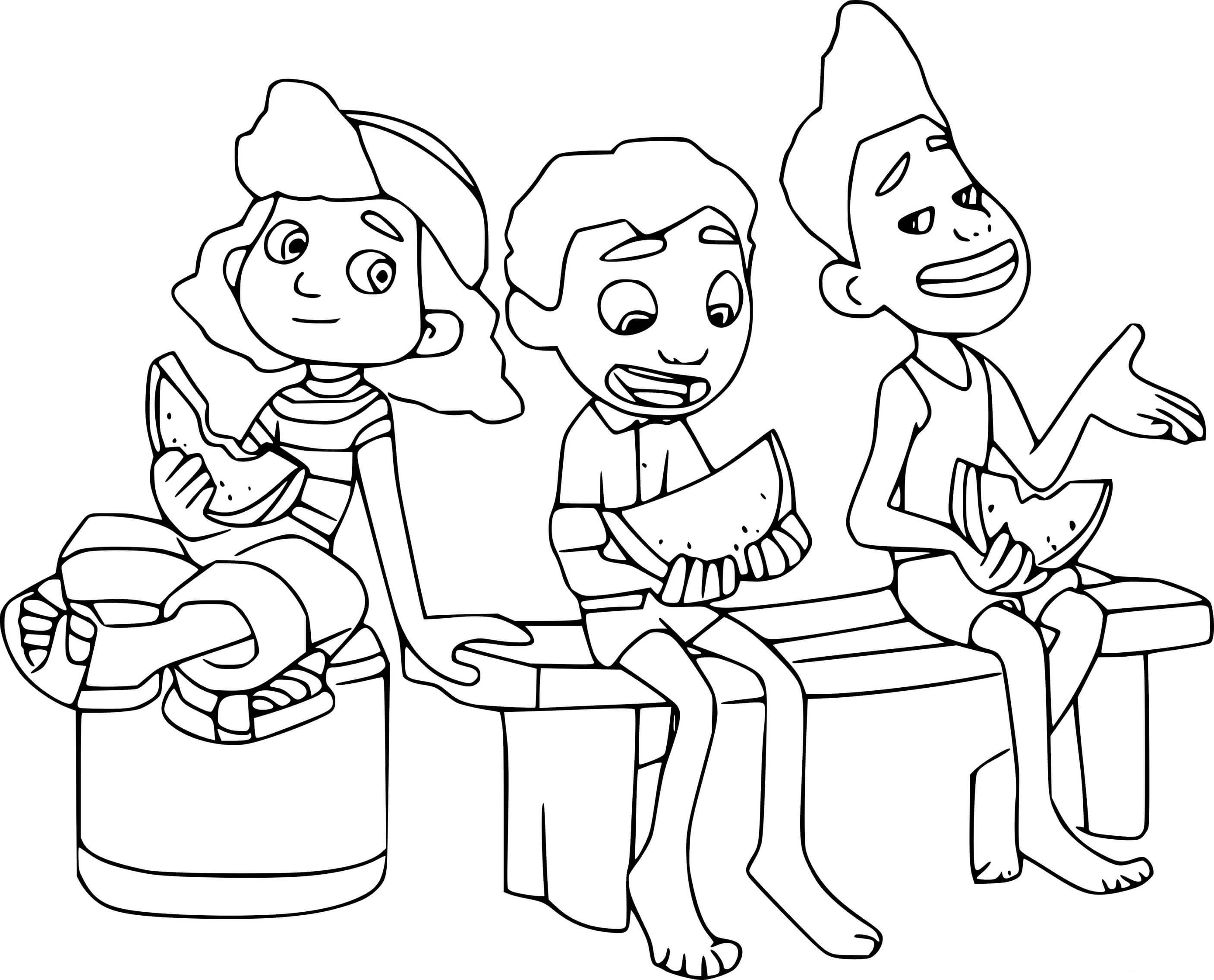 Luca Characters Coloring Page