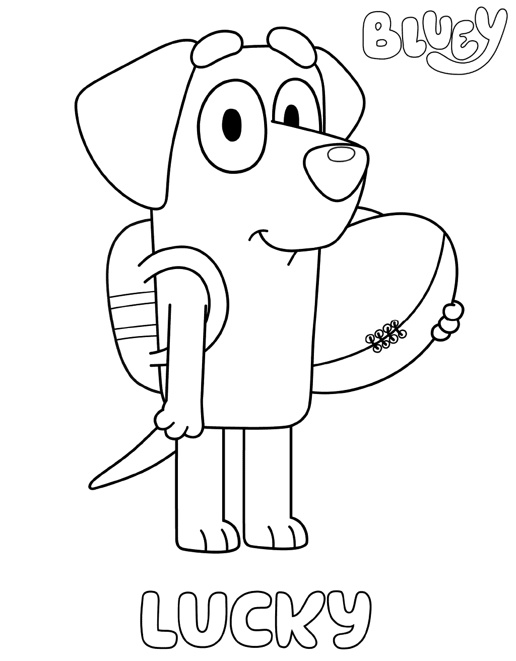 Lucky Bluey Coloring Pages