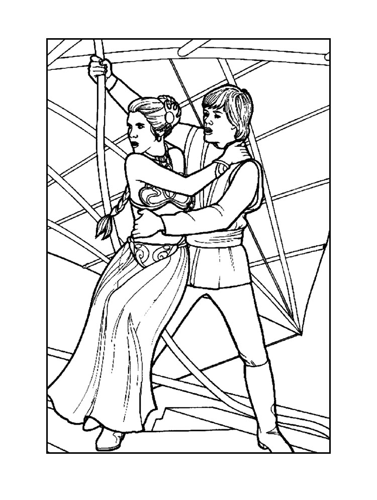 Luke And Princess Leia Coloring Page