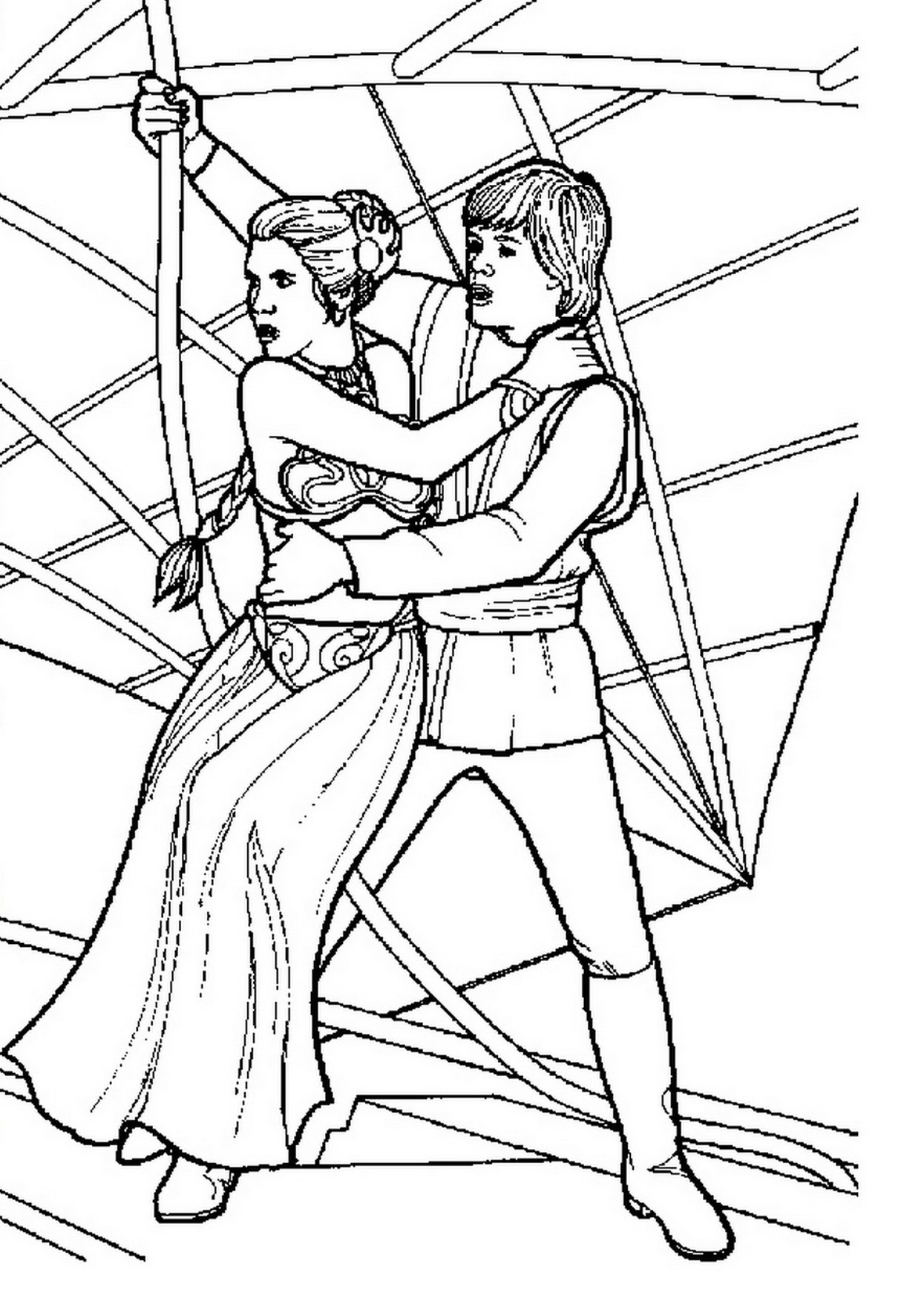 Luke And Leia Star Wars Coloring Page