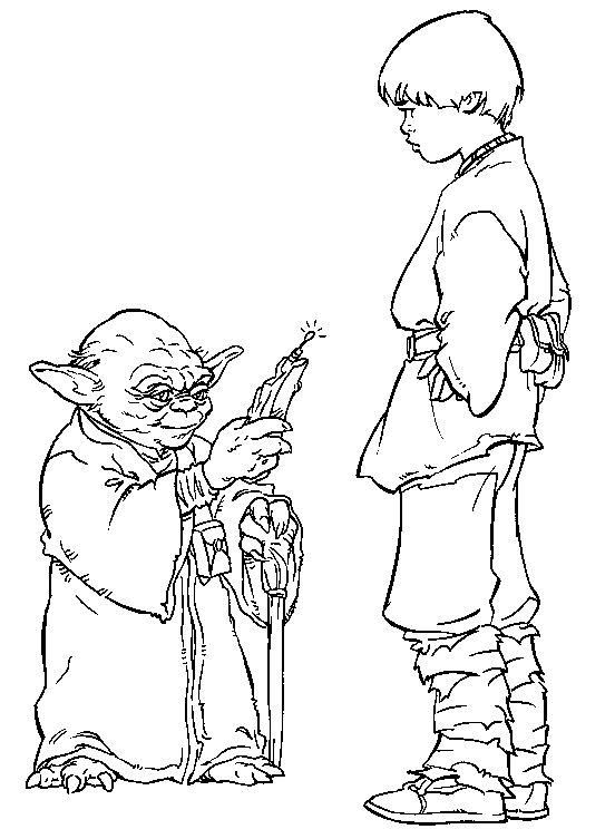 Anakin and Yoda Coloring Pages