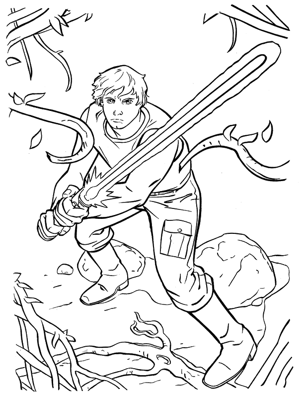 Luke Skywalker Lightsaber Coloring Pages