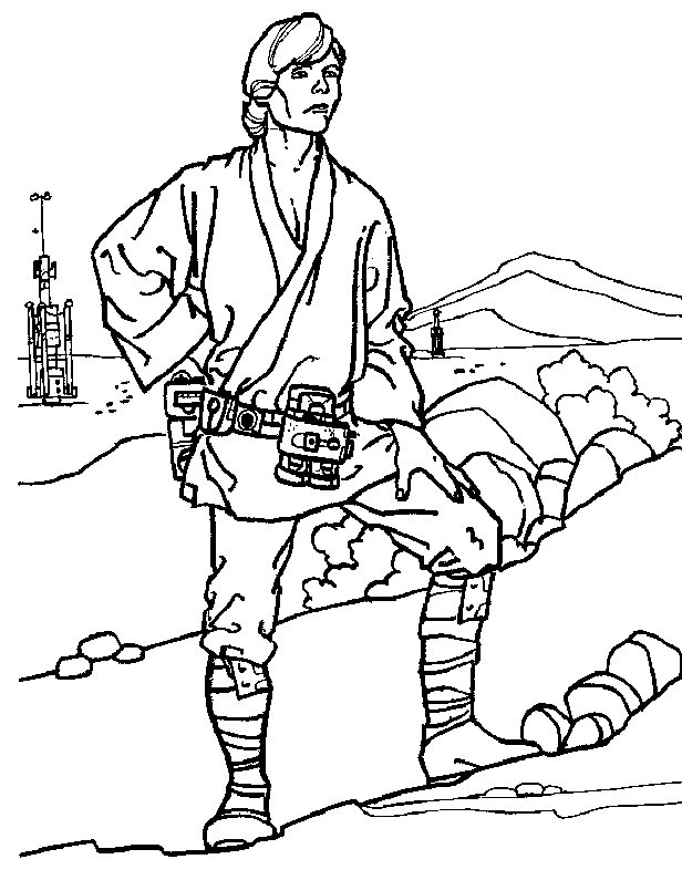 Luke Skywalker On Tattooine Coloring Pages