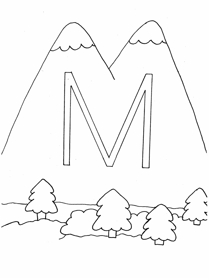 M for Mountain Coloring Sheet