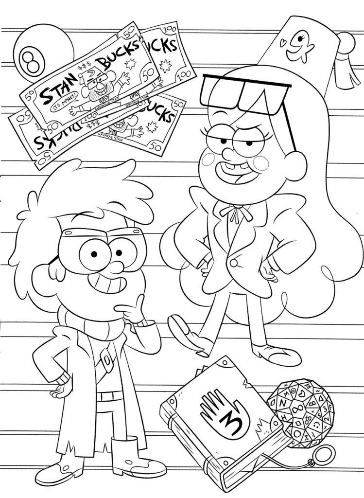 Mabel And Dipper Gravity Falls Coloring Page