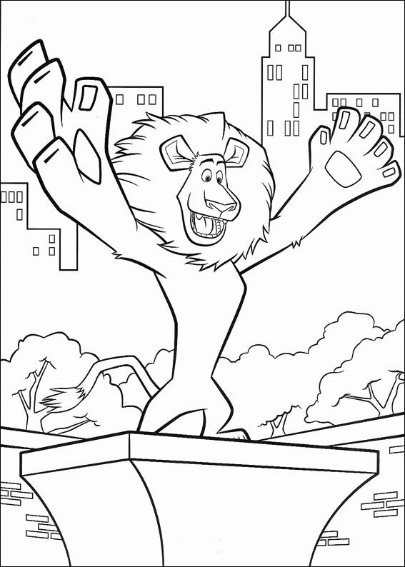 Madagascar Alex Coloring Pages