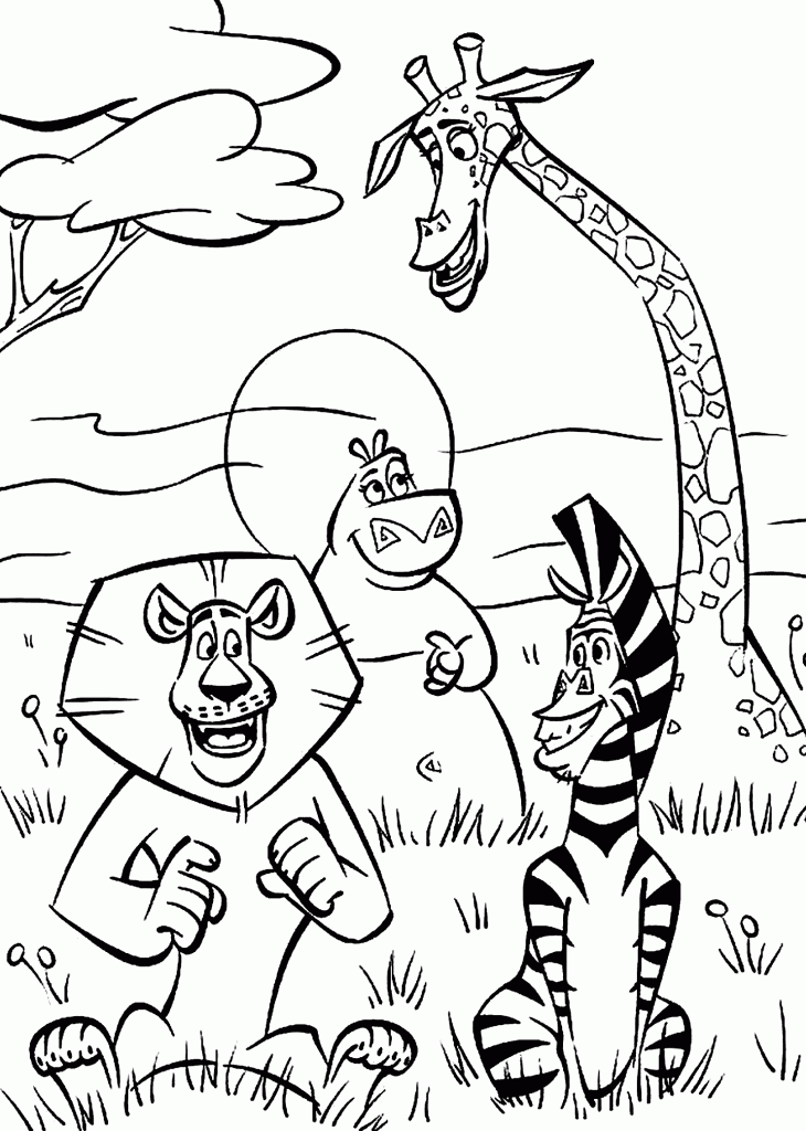 Madagascar Movie Animals Coloring Pages