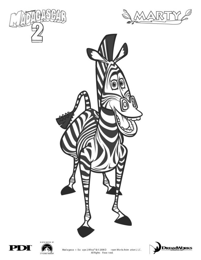 Marty - Madagascar Coloring Pages