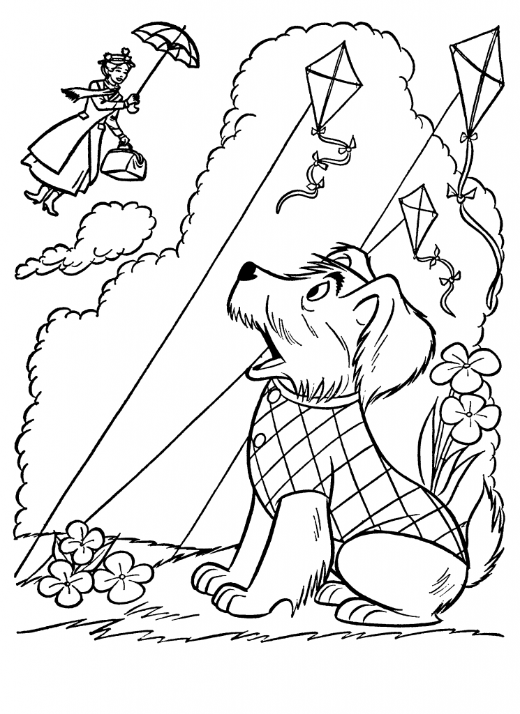 Mary Poppins Dog Coloring Pages
