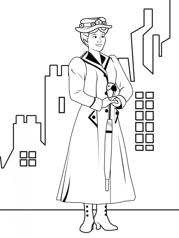 Mary Poppins Free Printable Coloring Pages