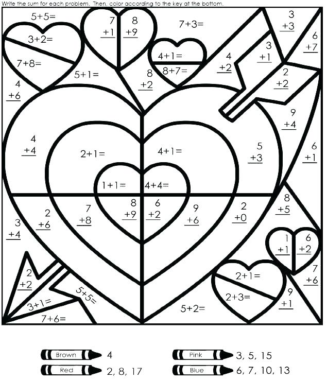 Math Addition Color by Number