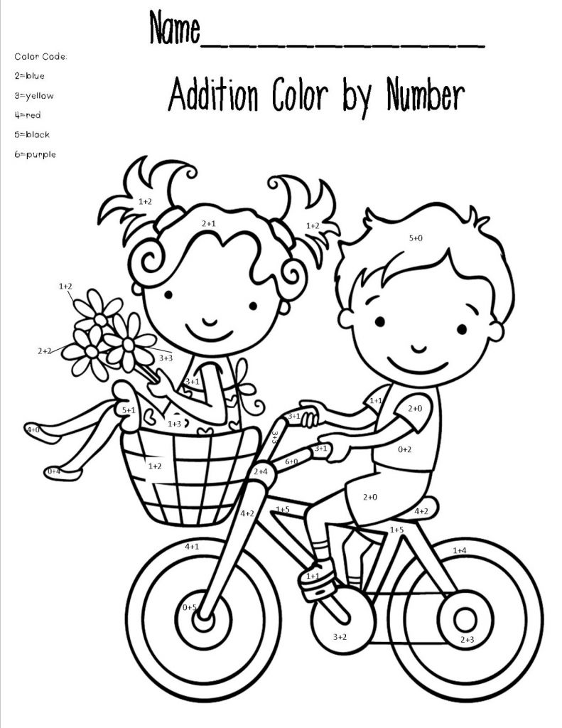 math coloring pages addition worksheet