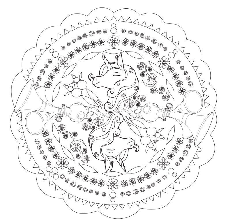 Mia and Me Mandala Coloring Page