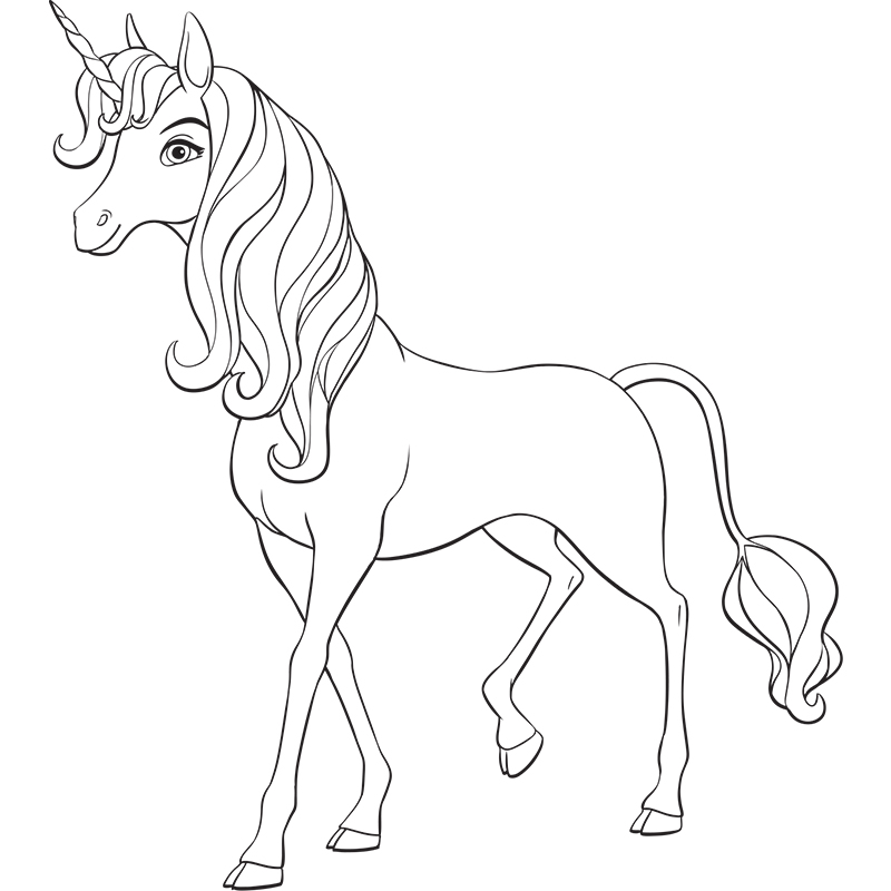 Mia and Me Unicorn Coloring Page