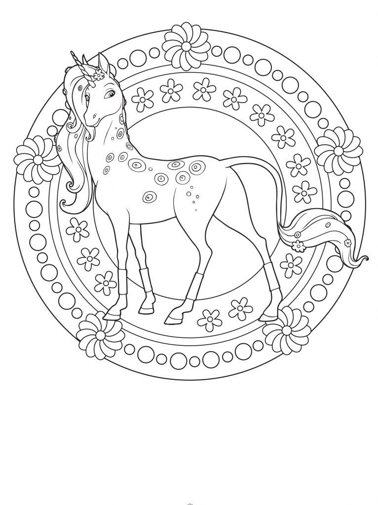Mia and Me Unicorn Coloring Pages