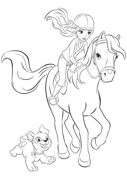 Mia Horse Back Riding Lego Friends Coloring
