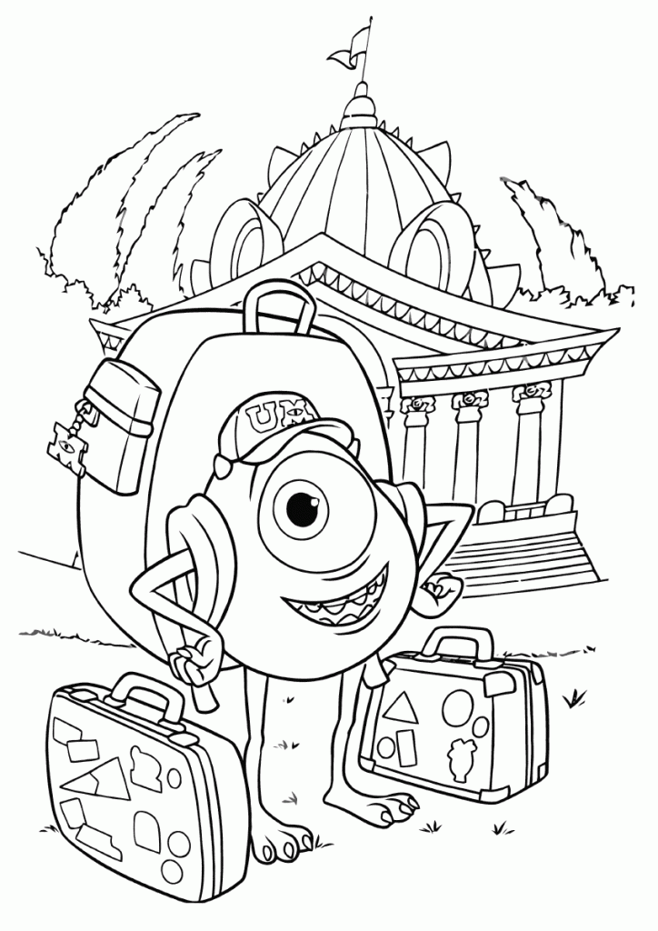 Mike Arrives Monsters U Coloring Page