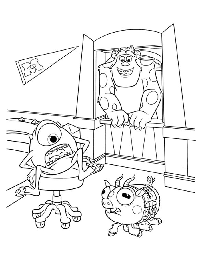 Monsters University Characters Coloring Page