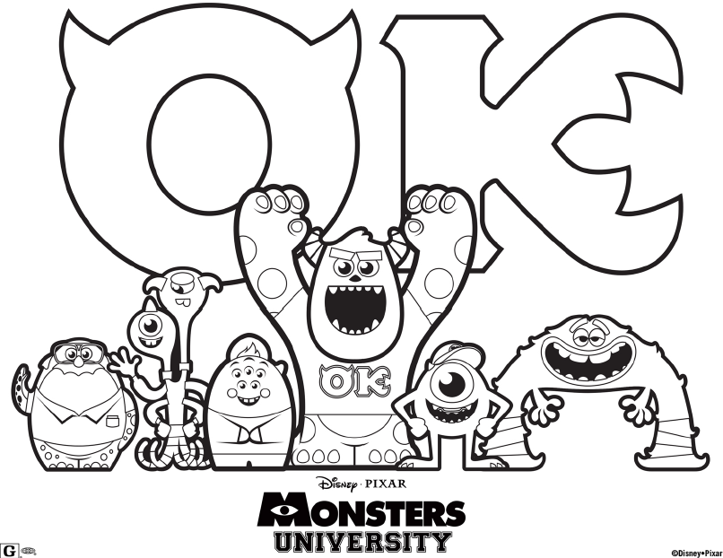 Monsters University Movie Coloring Page