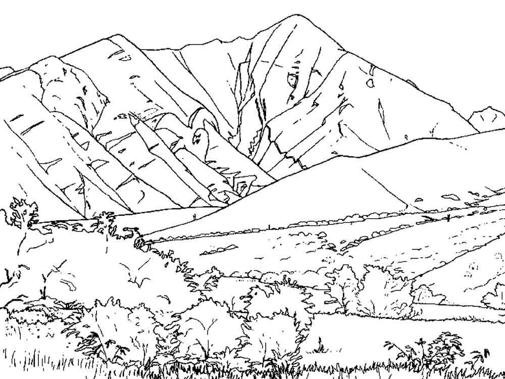 Mountain Range Coloring Pages