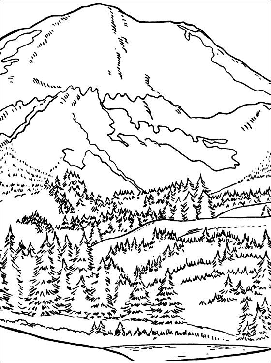 Mountain Range Coloring Printable