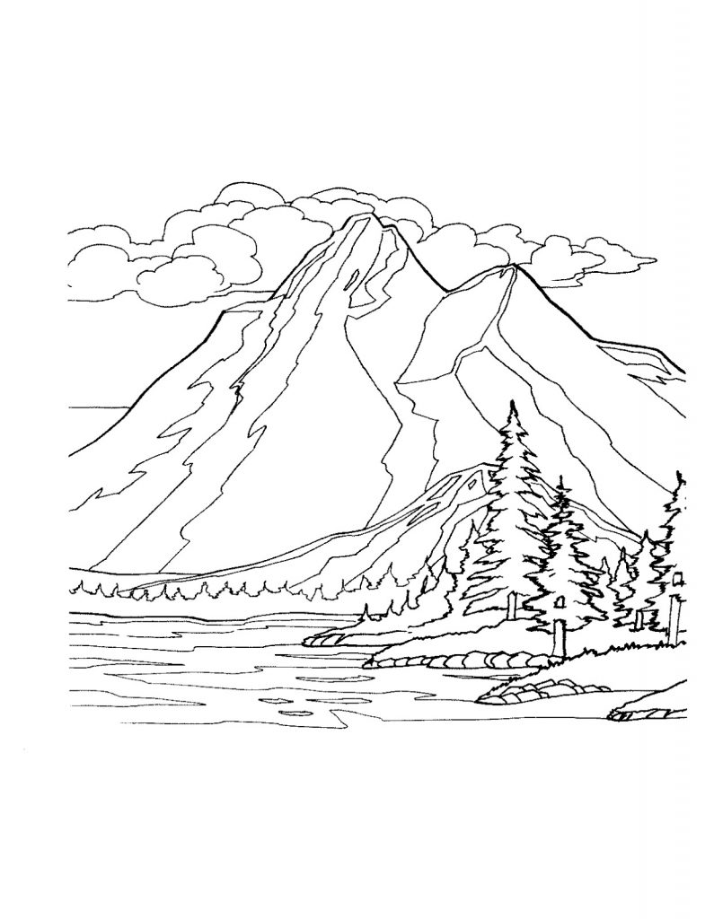 Mountains Coloring Pages