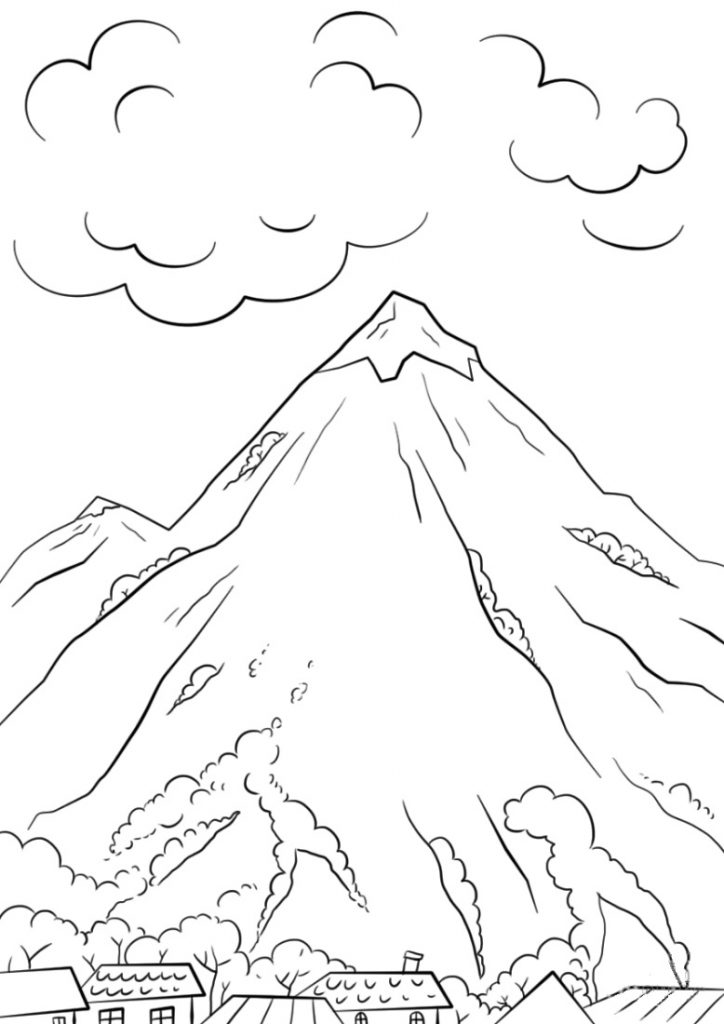 Mountains Coloring Pages Printable