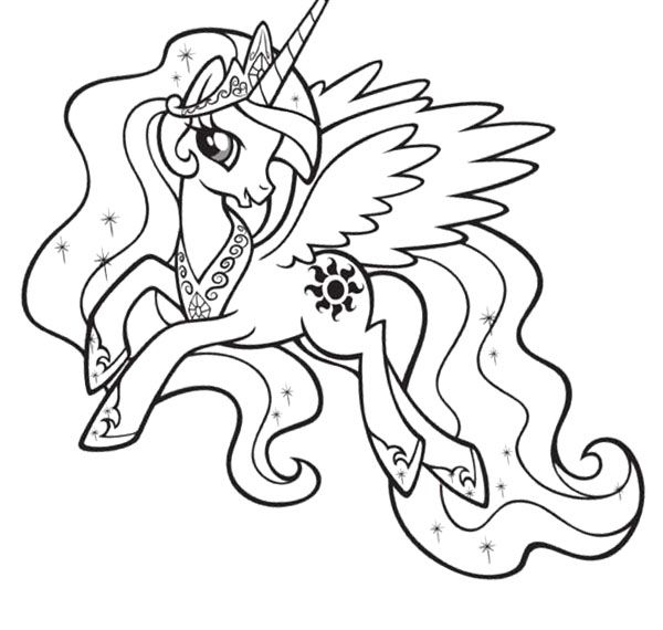 My Little Pony Princess Celestia Coloring Page
