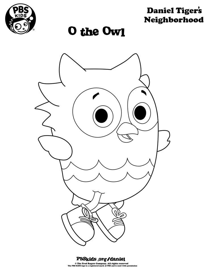 O the Owl - Daniel Tiger Coloring Pages