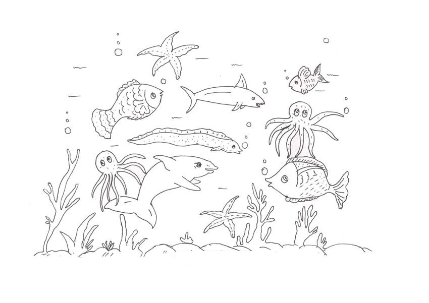 Ocean Animals Coloring Pages For Kids