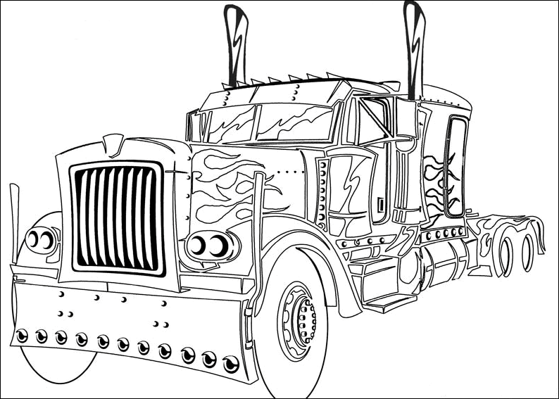 Optimus Prime Truck Coloring Pages