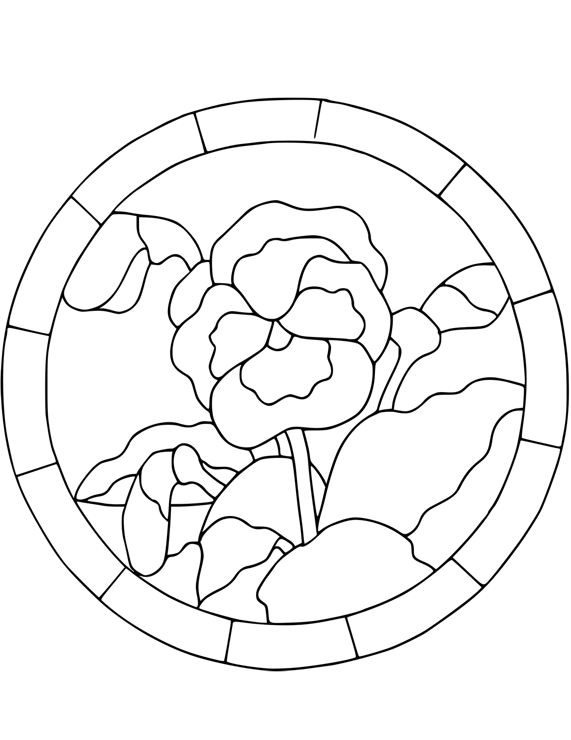 Pansy Mosiac Coloring Pages