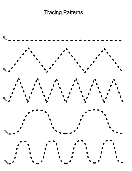 Patterns Preschool Tracing Worksheets