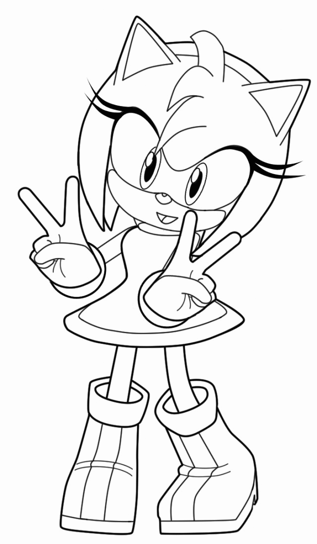 Peace Amy Rose Coloring Pages