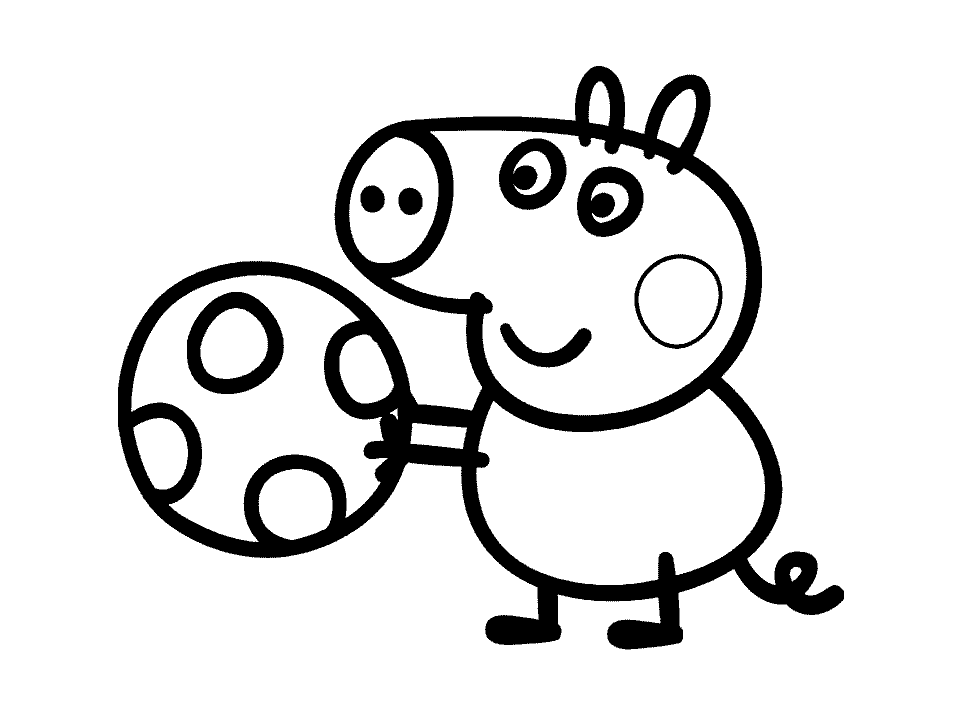 Peppa Pig With A Ball Coloring Pages