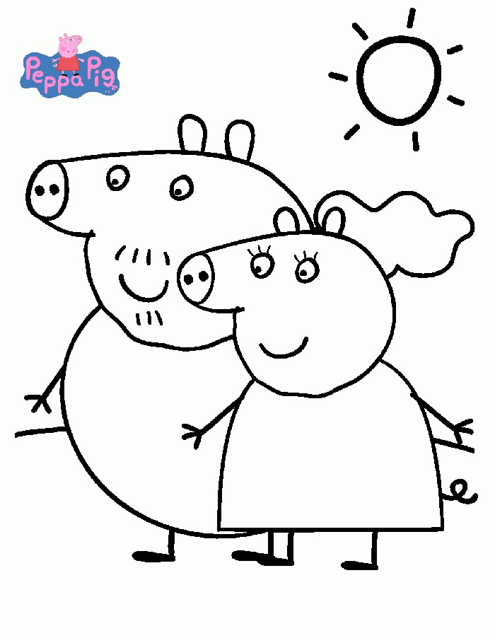 Peppa Pigs Parents Coloring Pages