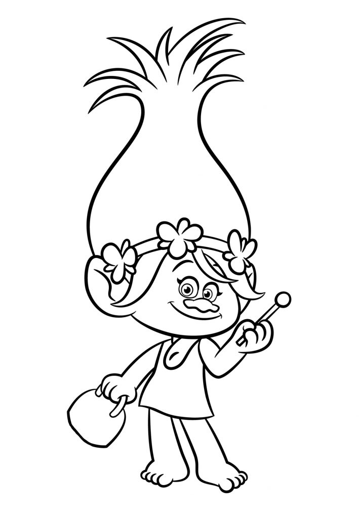 Poppy Printable Trolls Coloring Page