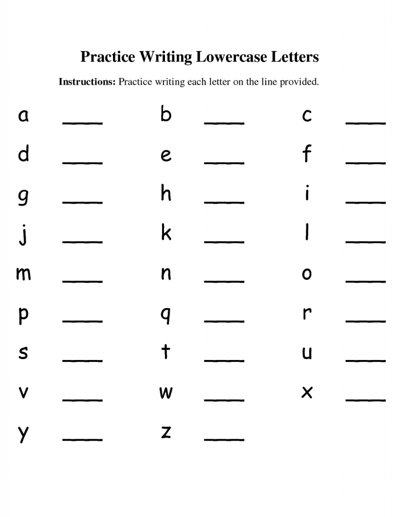 Practice Lowercase Alphabet Worksheet