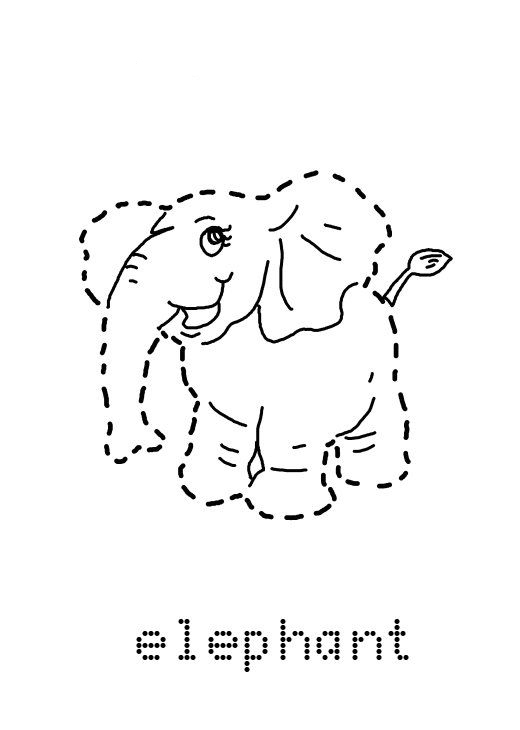 Preschool Elephant Tracing Worksheet